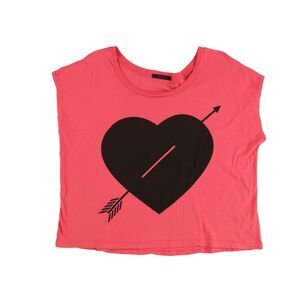 dirty violet Womens Heart With Arrow Graphic T-Shirt, Pink, NWT